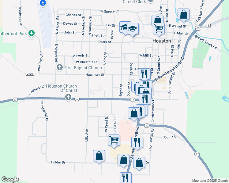 map of restaurants, bars, coffee shops, grocery stores, and more near 816 Augusta Street in Houston