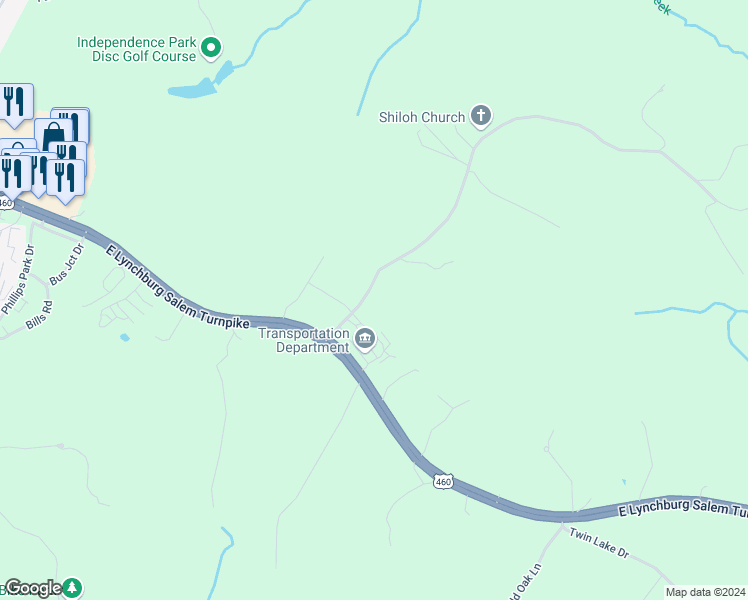 map of restaurants, bars, coffee shops, grocery stores, and more near 1139 Shiloh Church Road in Bedford