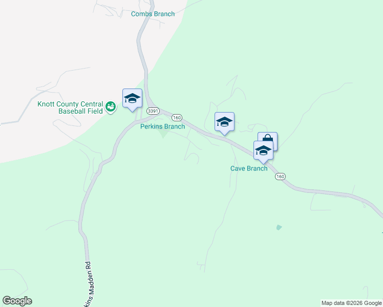 map of restaurants, bars, coffee shops, grocery stores, and more near Davis Mountain Drive in Hindman