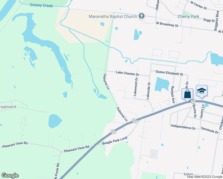 map of restaurants, bars, coffee shops, grocery stores, and more near 74-498 Osborne Lane in Madisonville