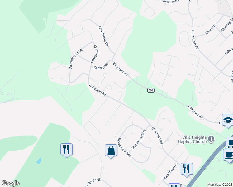 map of restaurants, bars, coffee shops, grocery stores, and more near 1872-1880 West Ruritan Road in Roanoke
