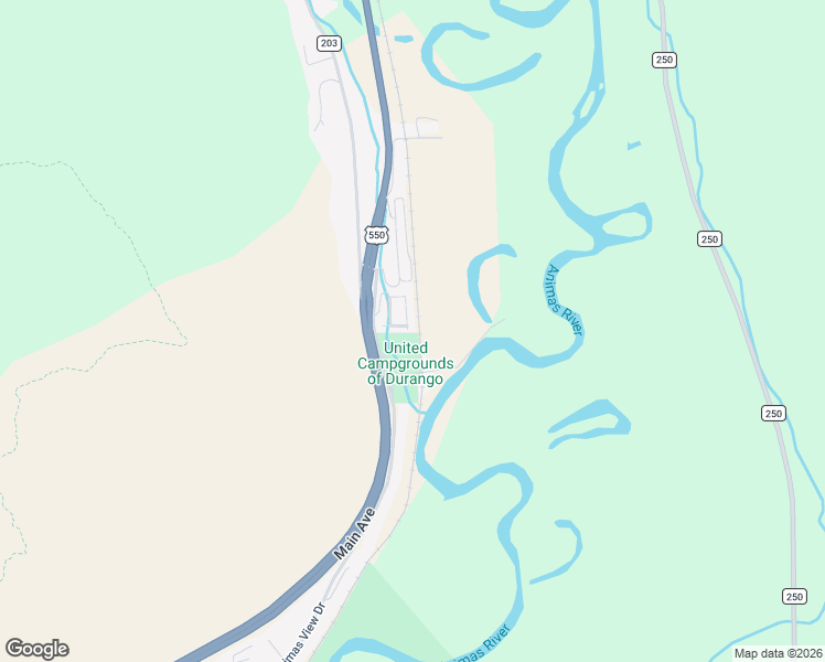 map of restaurants, bars, coffee shops, grocery stores, and more near 1422 Animas View Drive in Durango