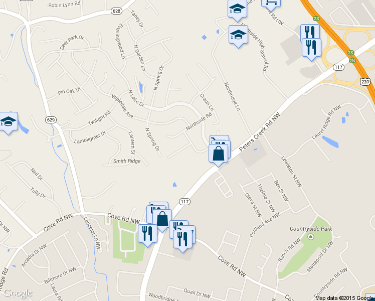 map of restaurants, bars, coffee shops, grocery stores, and more near 5010 Nicholas Hill Lane in Roanoke
