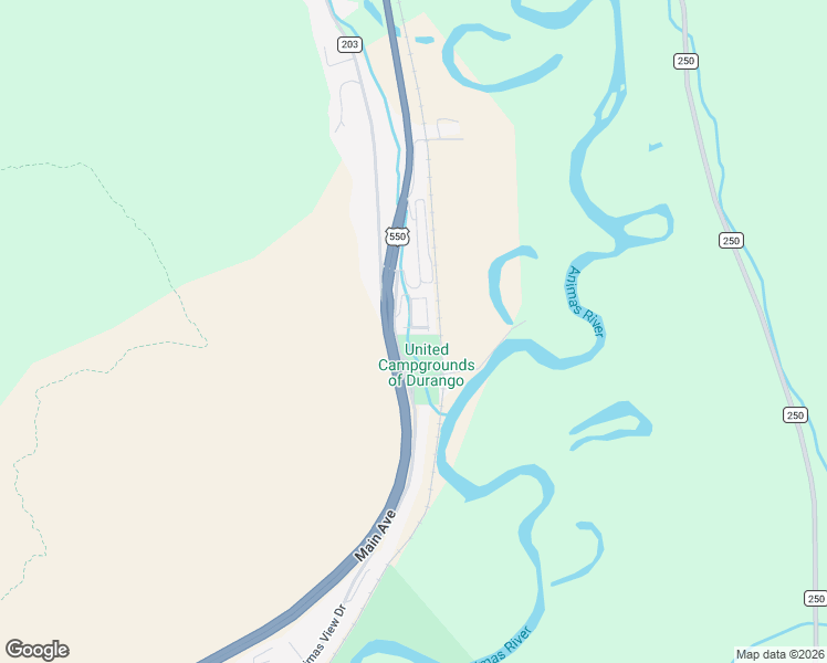 map of restaurants, bars, coffee shops, grocery stores, and more near 1422 Animas View Drive in Durango