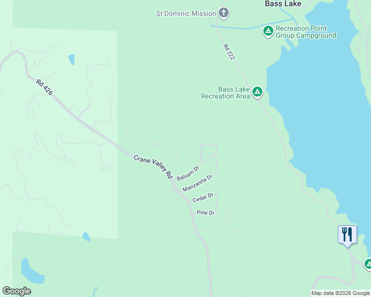 map of restaurants, bars, coffee shops, grocery stores, and more near 39423 Summit Drive in Oakhurst