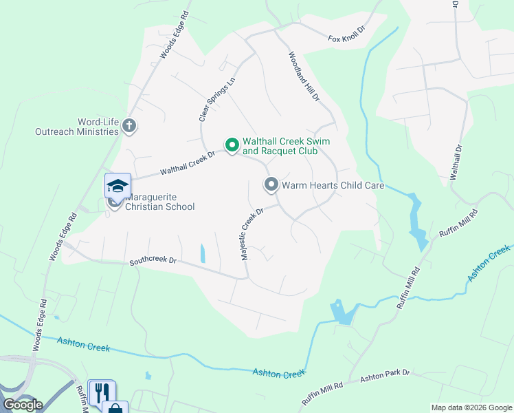 map of restaurants, bars, coffee shops, grocery stores, and more near 1500 Creek Knoll Court in Colonial Heights