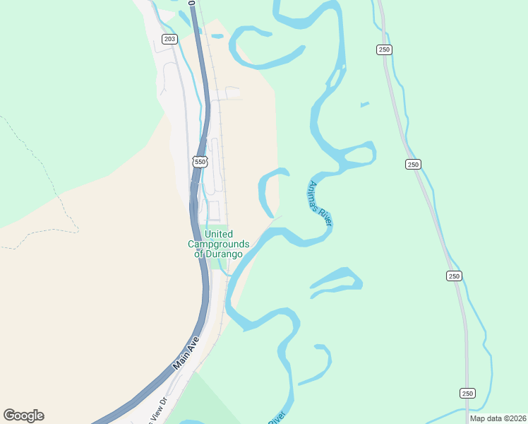 map of restaurants, bars, coffee shops, grocery stores, and more near 1322 County Road 203 in Durango