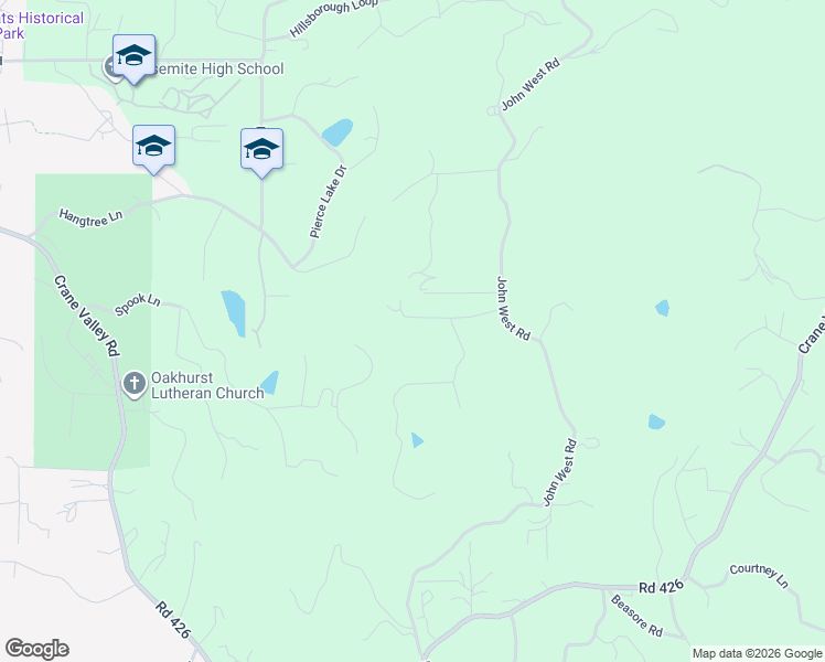 map of restaurants, bars, coffee shops, grocery stores, and more near Fair Oaks Drive in Oakhurst