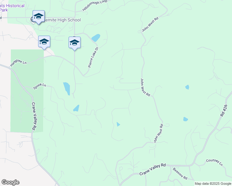 map of restaurants, bars, coffee shops, grocery stores, and more near Fair Oaks Court in Oakhurst