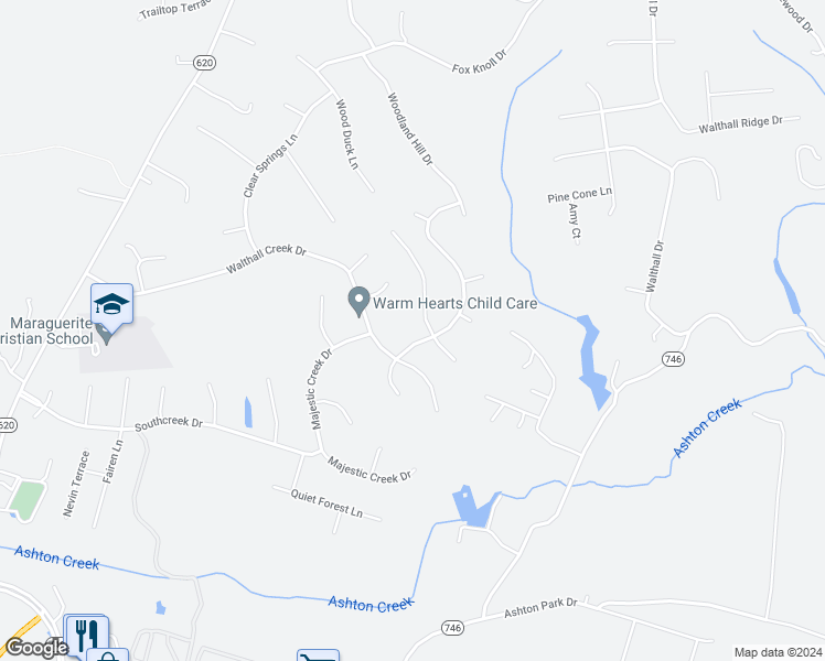 map of restaurants, bars, coffee shops, grocery stores, and more near 14706 Pleasant Creek Drive in Colonial Heights