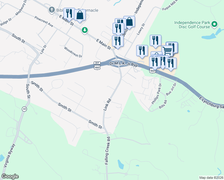 map of restaurants, bars, coffee shops, grocery stores, and more near 1534 Link Road in Bedford