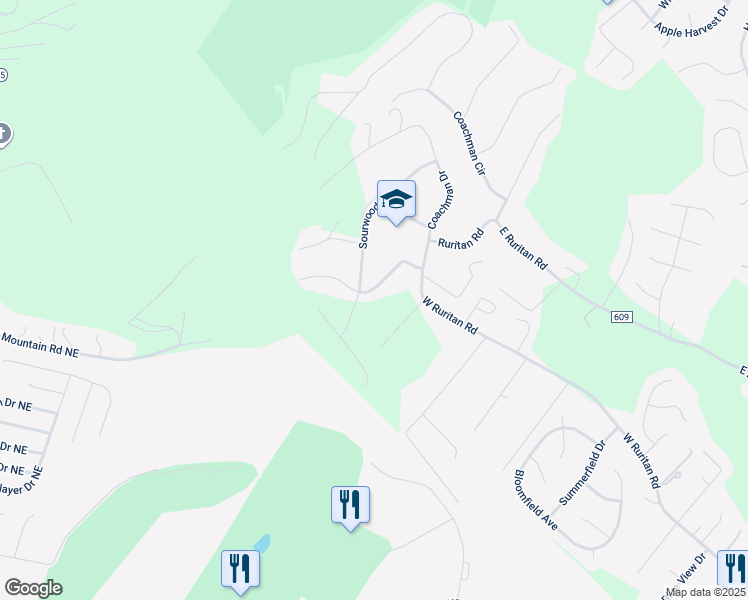 map of restaurants, bars, coffee shops, grocery stores, and more near 2060 Wesvan Drive Northeast in Roanoke