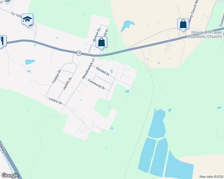 map of restaurants, bars, coffee shops, grocery stores, and more near 518 Evergreen Circle in Madisonville