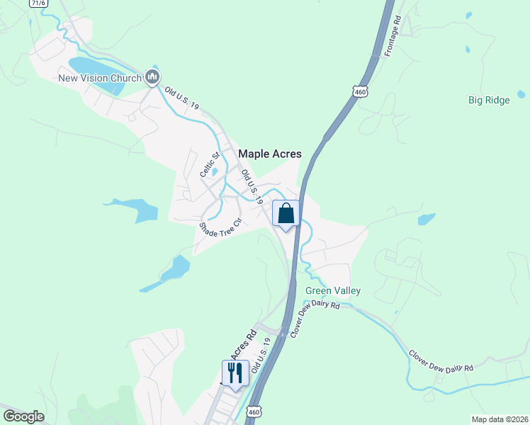 map of restaurants, bars, coffee shops, grocery stores, and more near 2324 Maple Acres Road in Princeton