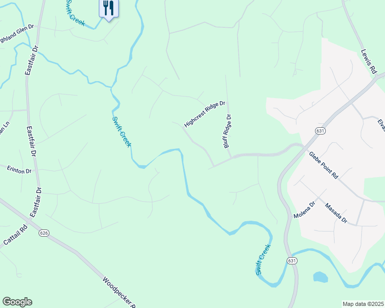 map of restaurants, bars, coffee shops, grocery stores, and more near 14018 Sandrock Ridge Drive in Chesterfield