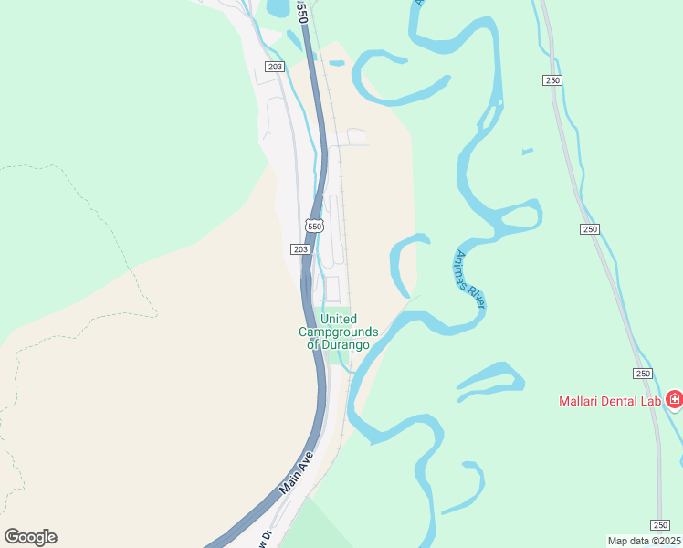 map of restaurants, bars, coffee shops, grocery stores, and more near 1422 Animas View Drive in Durango