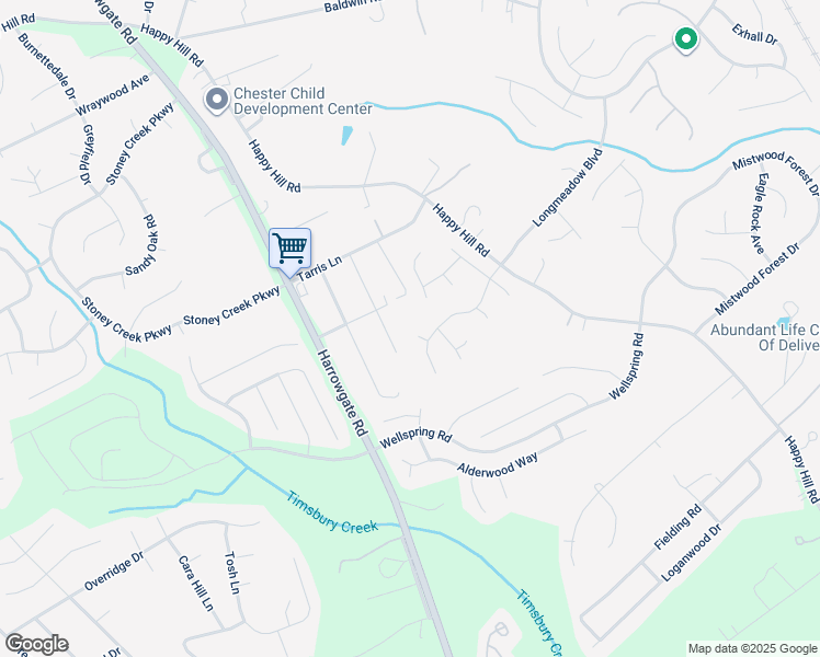 map of restaurants, bars, coffee shops, grocery stores, and more near 14201 Fantail Court in Chester