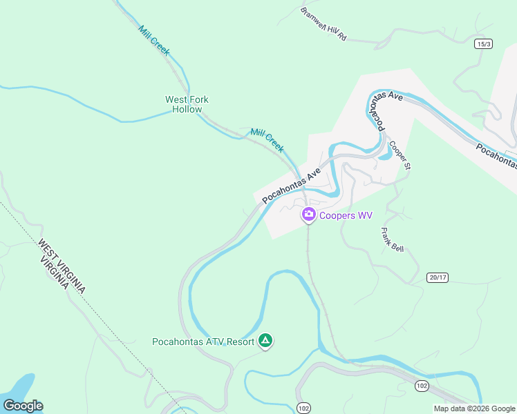 map of restaurants, bars, coffee shops, grocery stores, and more near 811 Bramwell-Pocahontas Road in Bramwell