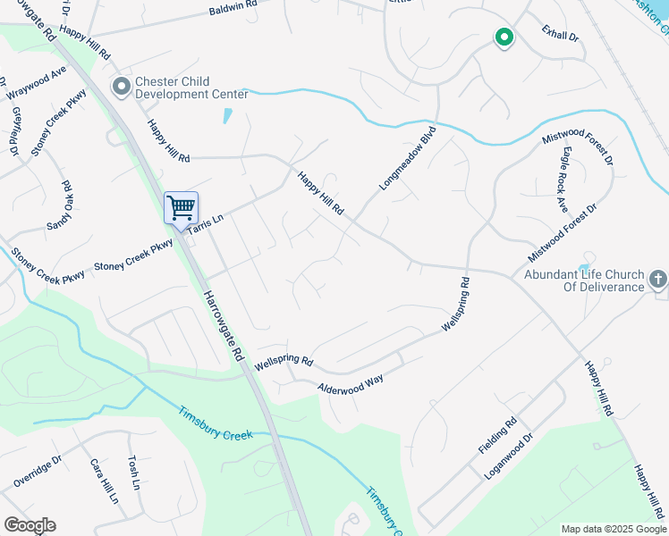 map of restaurants, bars, coffee shops, grocery stores, and more near 14302 Long Feather Court in Chester