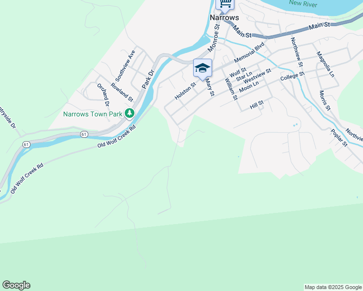 map of restaurants, bars, coffee shops, grocery stores, and more near 239 Johnson Street in Narrows