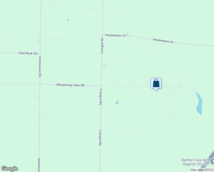 map of restaurants, bars, coffee shops, grocery stores, and more near Whispering Oaks Road in Webster County