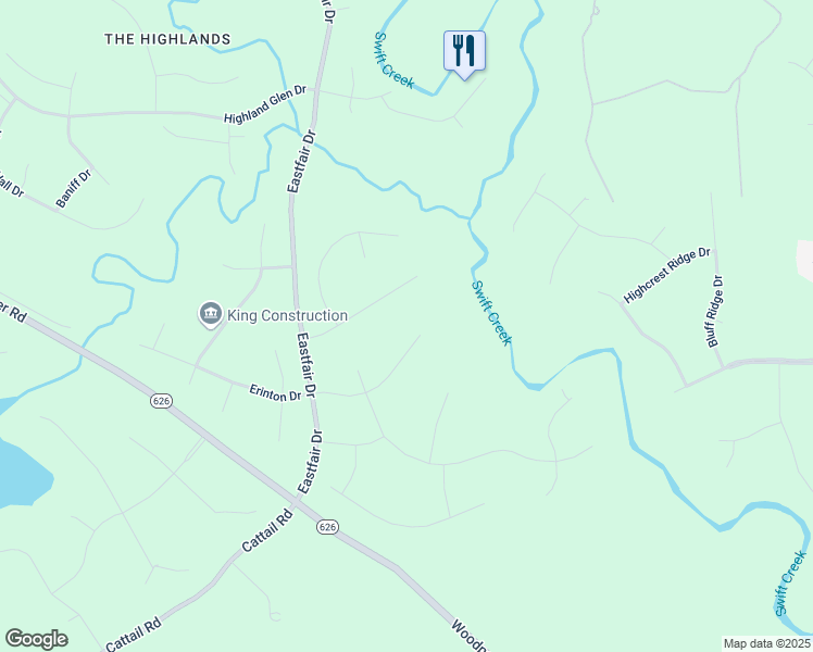 map of restaurants, bars, coffee shops, grocery stores, and more near 7406 Maclachlan Drive in Chesterfield