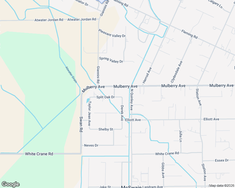 map of restaurants, bars, coffee shops, grocery stores, and more near 2440 Falling Oak Avenue in Atwater