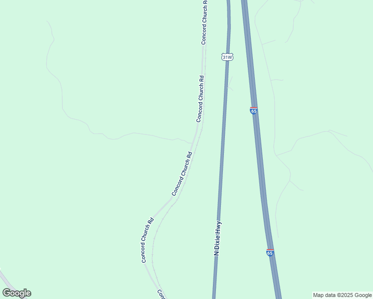 map of restaurants, bars, coffee shops, grocery stores, and more near 1265 Concord Church Road in Bonnieville