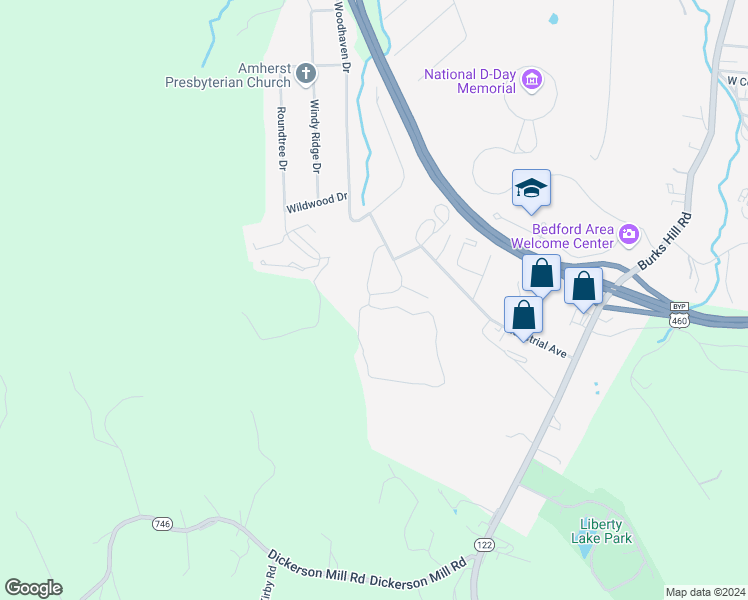 map of restaurants, bars, coffee shops, grocery stores, and more near 1103 Emerald Crest Drive in Bedford