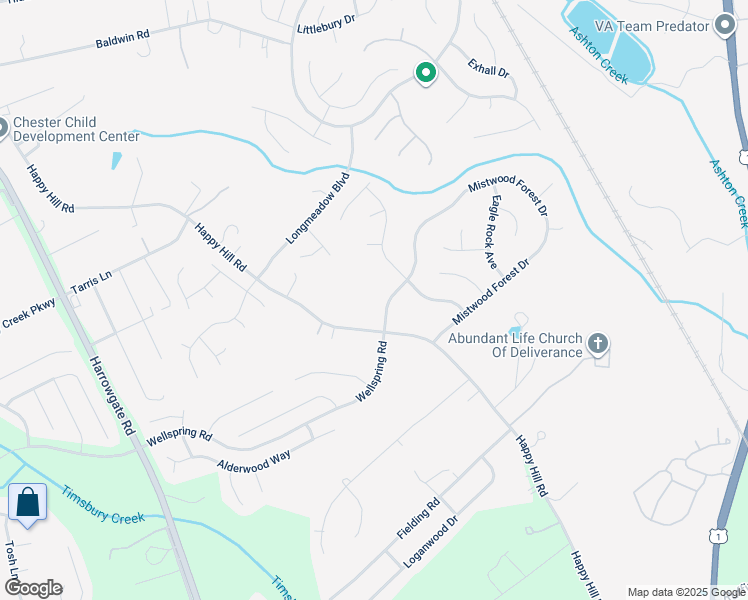 map of restaurants, bars, coffee shops, grocery stores, and more near 2918 Mistwood Forest Drive in Chester