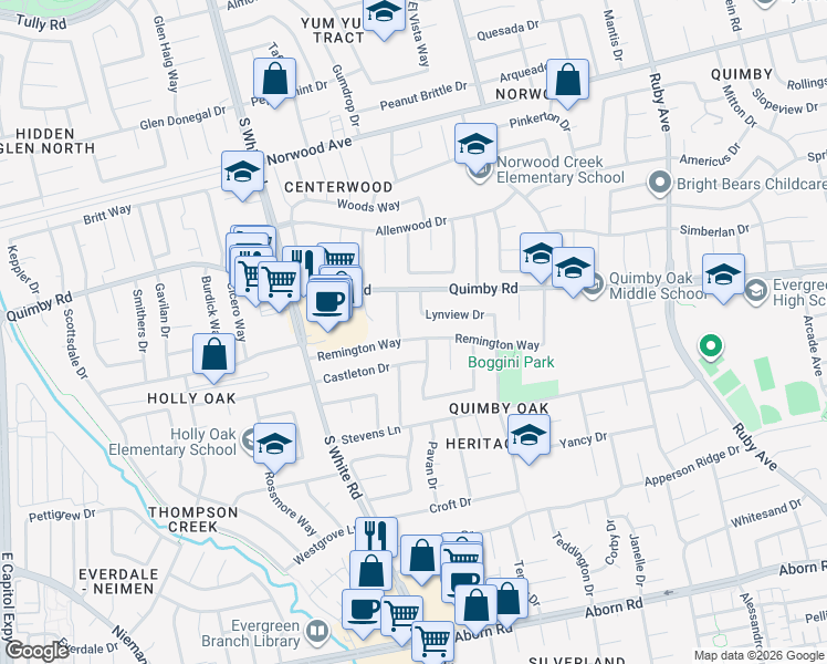 map of restaurants, bars, coffee shops, grocery stores, and more near 2980 Remington Way in San Jose