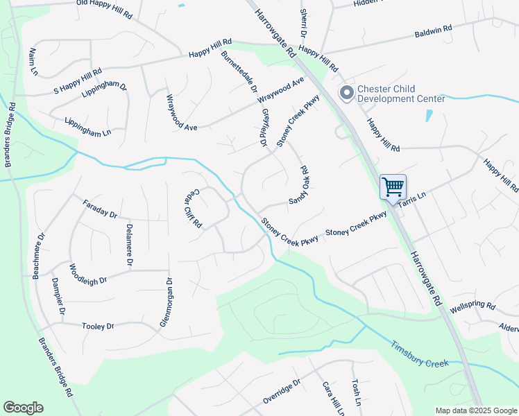 map of restaurants, bars, coffee shops, grocery stores, and more near 14020 Sandy Oak Road in Chester