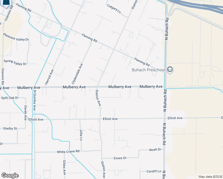 map of restaurants, bars, coffee shops, grocery stores, and more near 5421 Mulberry Avenue in Atwater