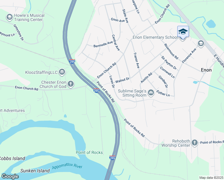map of restaurants, bars, coffee shops, grocery stores, and more near 14712 Loren Drive in Chester