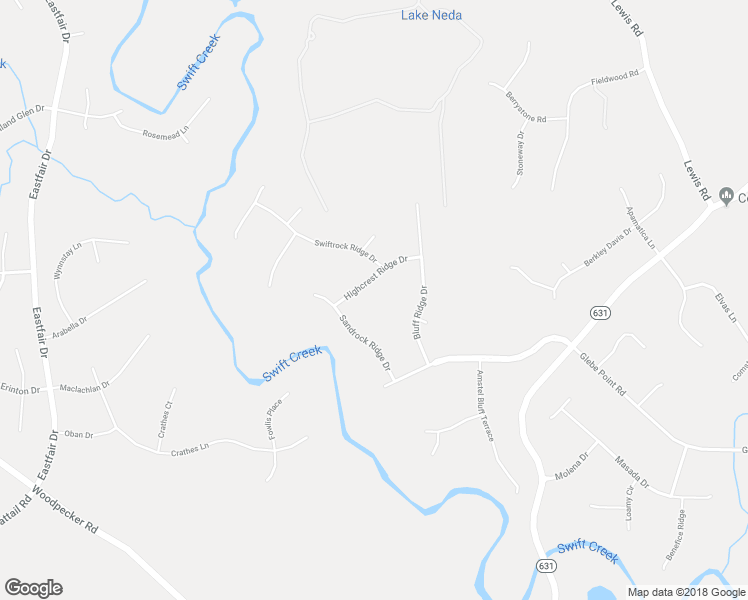 map of restaurants, bars, coffee shops, grocery stores, and more near 7107 Highcrest Ridge Drive in Chesterfield