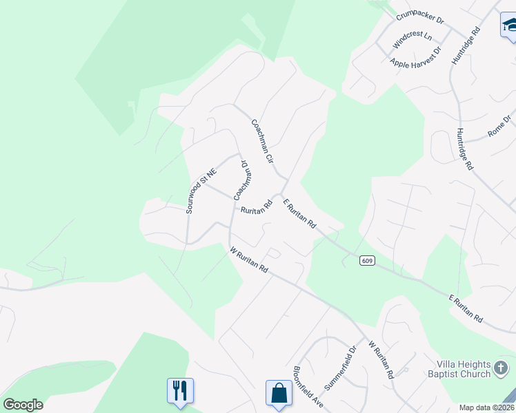 map of restaurants, bars, coffee shops, grocery stores, and more near 2158-2166 Ruritan Road in Roanoke