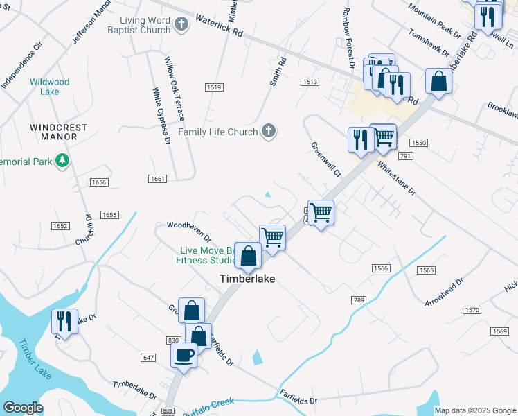 map of restaurants, bars, coffee shops, grocery stores, and more near 133 Rowse Drive in Lynchburg