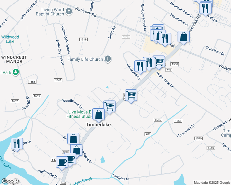 map of restaurants, bars, coffee shops, grocery stores, and more near Carr Rouse Road in Roanoke
