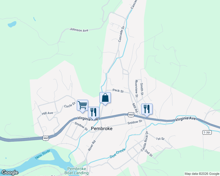 map of restaurants, bars, coffee shops, grocery stores, and more near 198 Draper Ck Drive in Pembroke