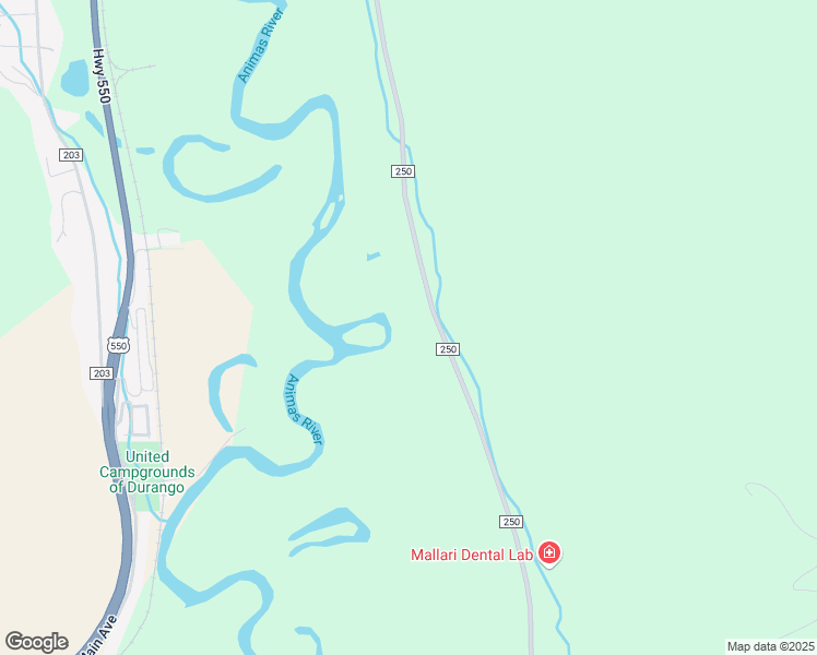 map of restaurants, bars, coffee shops, grocery stores, and more near 2247 County Road 250 in Durango