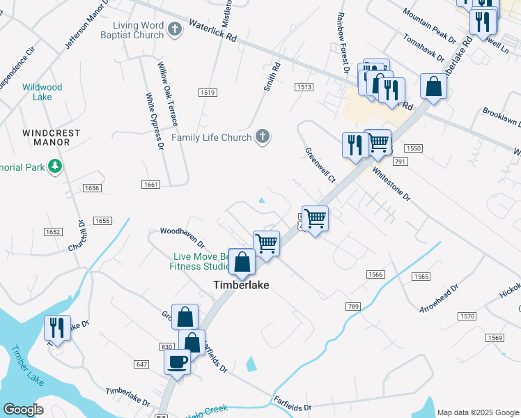 map of restaurants, bars, coffee shops, grocery stores, and more near 113 Rowse Drive in Lynchburg