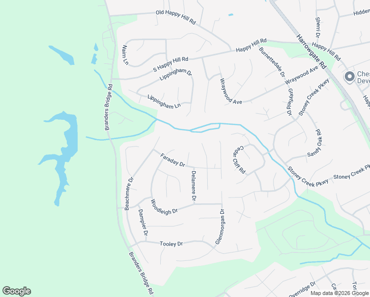 map of restaurants, bars, coffee shops, grocery stores, and more near 14106 Faraday Court in Chester