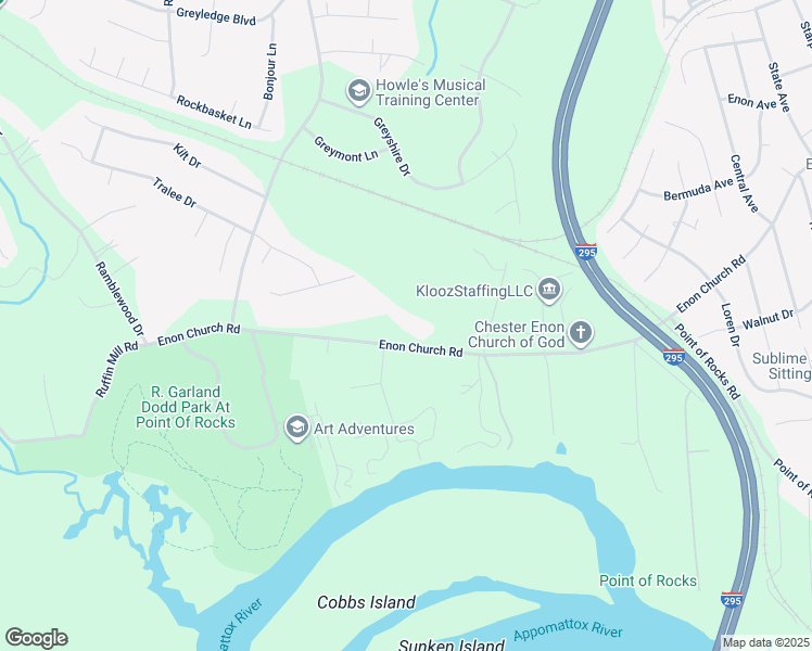 map of restaurants, bars, coffee shops, grocery stores, and more near 516 Enon Church Road in Chester