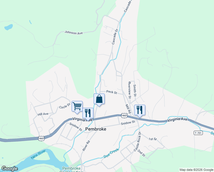 map of restaurants, bars, coffee shops, grocery stores, and more near 198 Draper Ck Drive in Pembroke