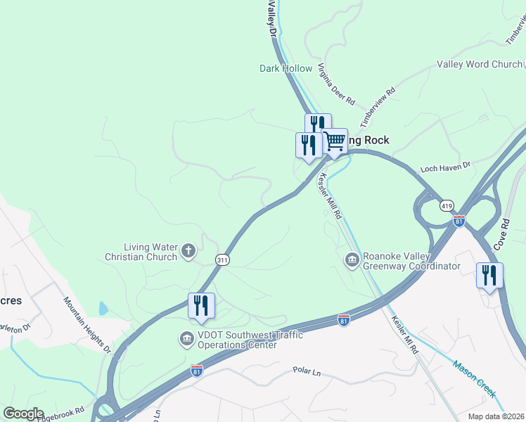 map of restaurants, bars, coffee shops, grocery stores, and more near 1699 Thompson Memorial Dr in Salem