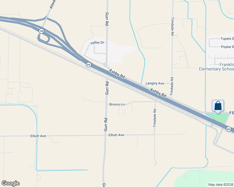 map of restaurants, bars, coffee shops, grocery stores, and more near 3924 Bronco Lane in Atwater