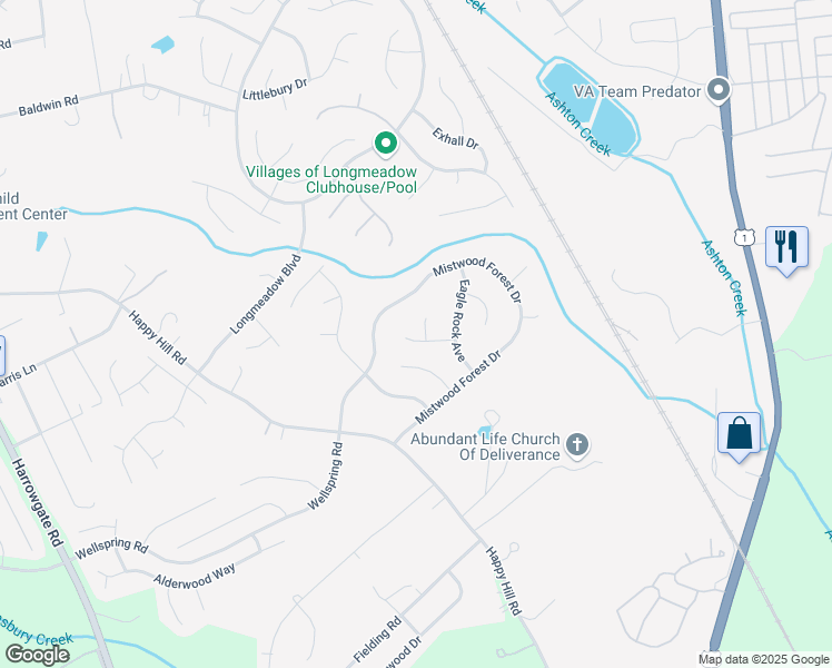 map of restaurants, bars, coffee shops, grocery stores, and more near 14404 Anglewood Court in Chester