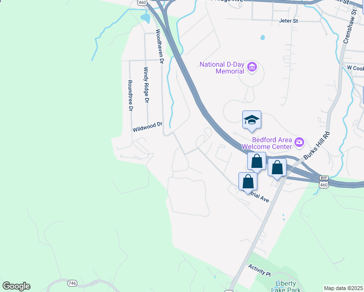 map of restaurants, bars, coffee shops, grocery stores, and more near 1273 Emerald Crest Drive in Bedford