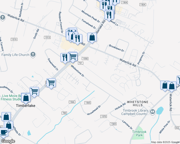 map of restaurants, bars, coffee shops, grocery stores, and more near 209 Homewood Drive in Lynchburg