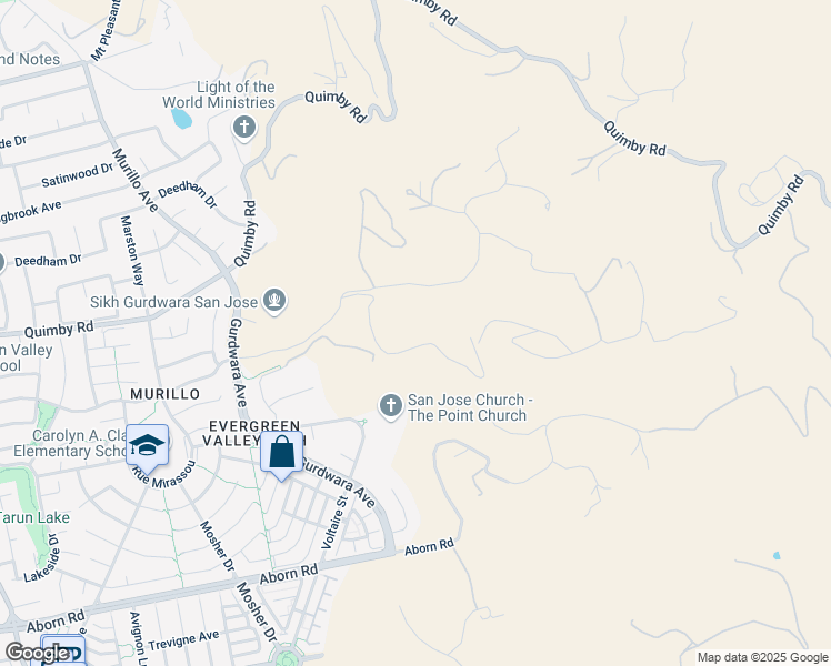 map of restaurants, bars, coffee shops, grocery stores, and more near 4234 Chaboya Road in San Jose